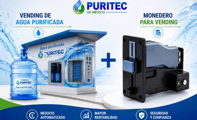 Vending de Agua Purificada y Monedero para Vending: La Combinación Perfecta para un Negocio Automatizado