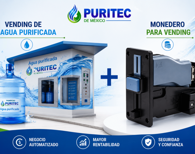 Vending de Agua Purificada y Monedero para Vending: La Combinación Perfecta para un Negocio Automatizado